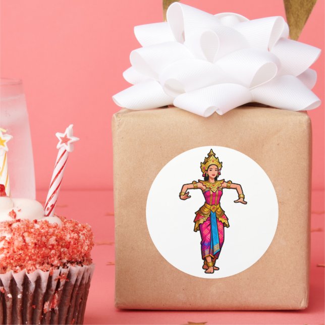 Autocollant de danseuse Legong balinaise - Vinyl é (Fête)