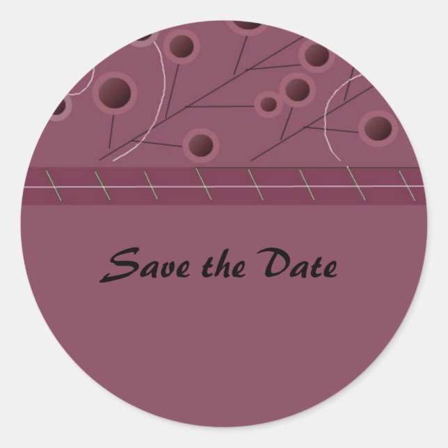 Autocollant de date de sauvegarde florale de framb (Devant)