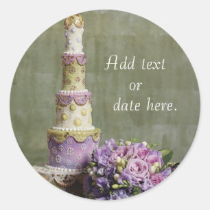 Autocollant de décadence de gâteau mariage