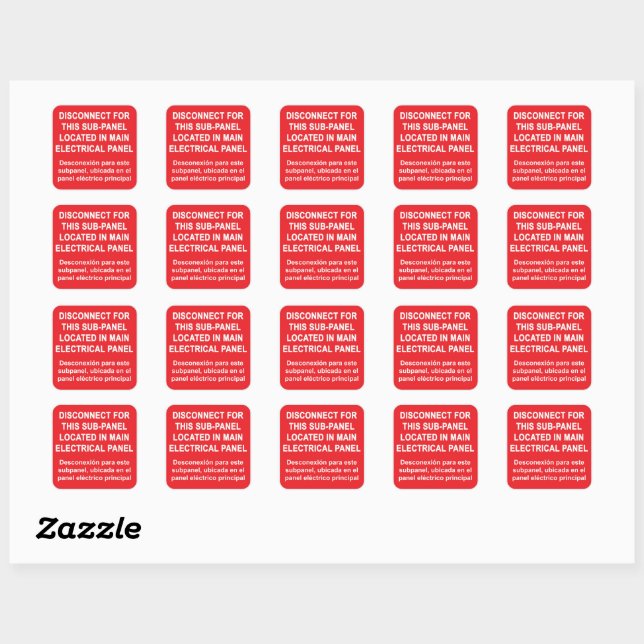 Autocollant de déconnexion du sous-panneau situé d (Feuille)