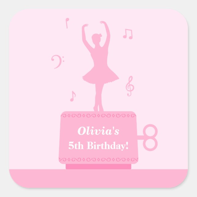 Autocollant de décoration d'anniversaire de fille  (Devant)