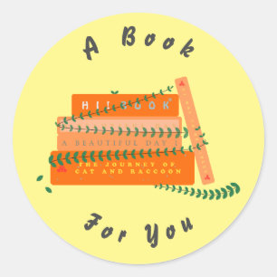 Autocollant de décoration de cadeau Un livre pou