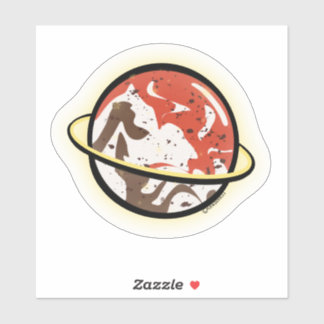 autocollant de découpe personnalisée Planète