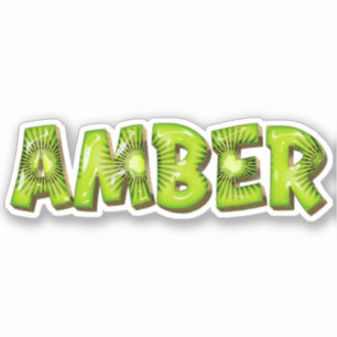 Autocollant de design Kiwi au nom d'Amber