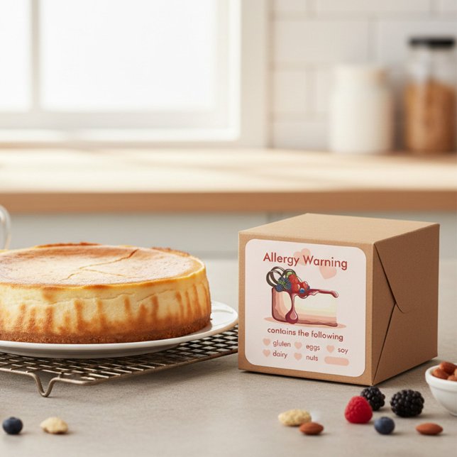Autocollant de dessert d'avertissement d'allergie  (Créateur téléchargé)
