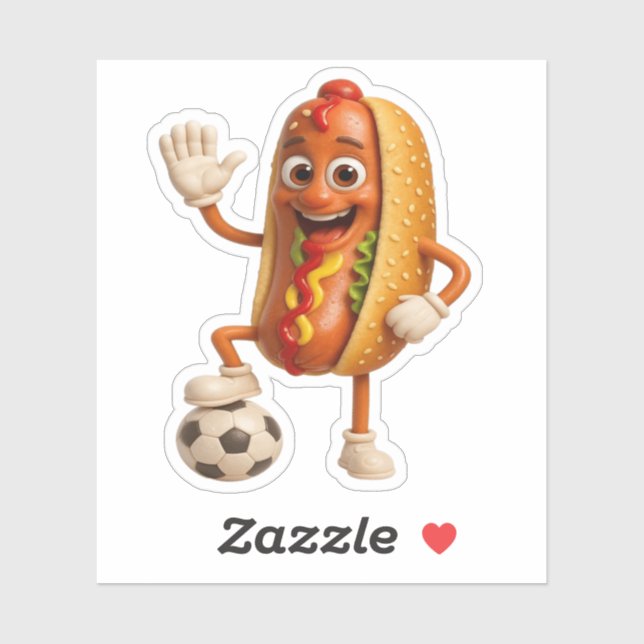 Autocollant de dessin animé de sandwich saucisse d (Feuille)