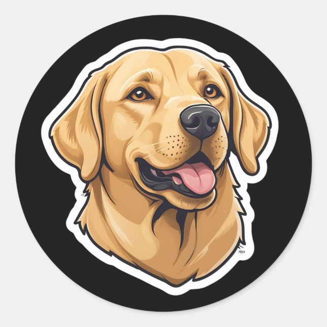 Autocollant de dessin animé Labrador Retriever (Devant)