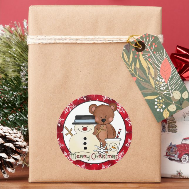 autocollant de dessin animé Noël Ours (vacances)