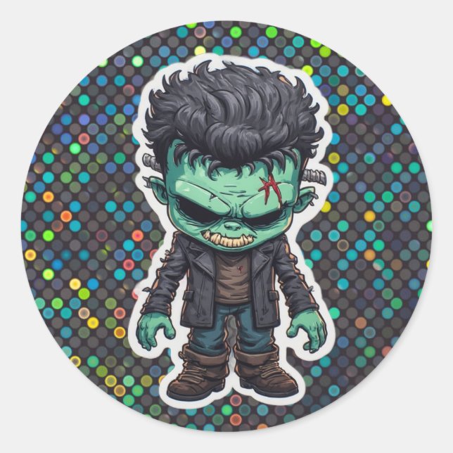 Autocollant de dessin du monstre Chibi Frankenstei (Devant)