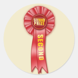 autocollant de deuxième prix de rosette rouge