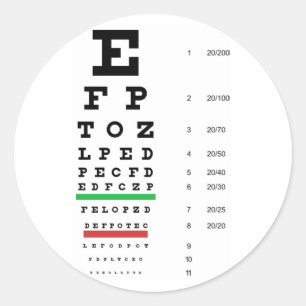 Autocollant de diagramme d'oeil de Snellen