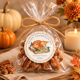 Autocollant de dîner de Thanksgiving à la dinde he