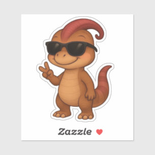 Autocollant de Dino - Kammli Cool avec lunettes de