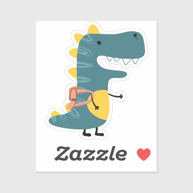 Autocollant de dinosaure mignon pour la rentrée sc (Feuille)
