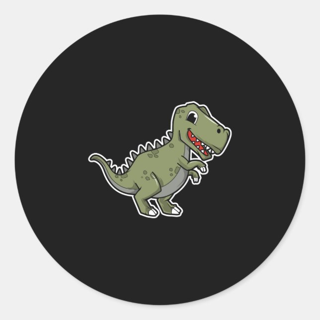 Autocollant de dinosaure T-Rex mignon – Dino de de (Devant)