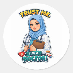 Autocollant de docteur voilé 'Faites-moi confiance