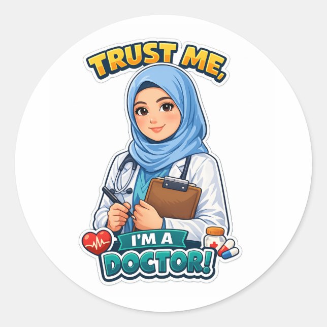 Autocollant de docteur voilé 'Faites-moi confiance (Devant)