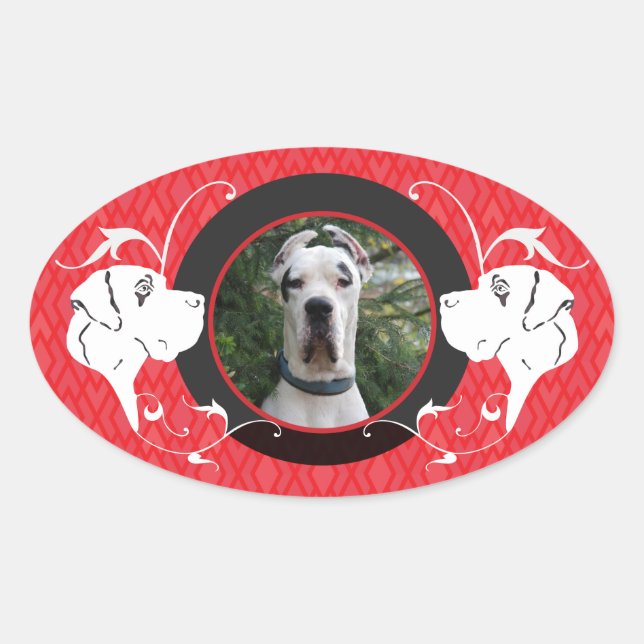 Autocollant de Dogue Allemand avec votre image (Devant)