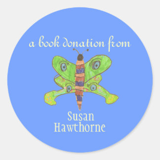 autocollant de don de livre - papillon