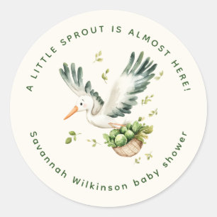 Autocollant de douche de bébé Little Sprout Cigogn
