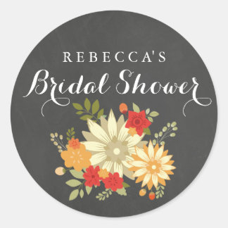 Autocollant de douche de mariage de feuillage de p