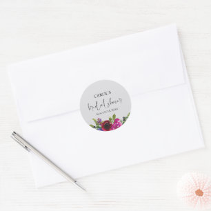 Autocollant de douche de mariage floral aquarelle