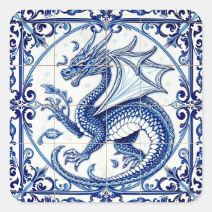 autocollant de dragon de lune de saphir