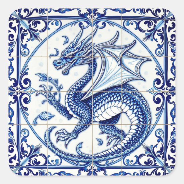autocollant de dragon de lune de saphir (Devant)