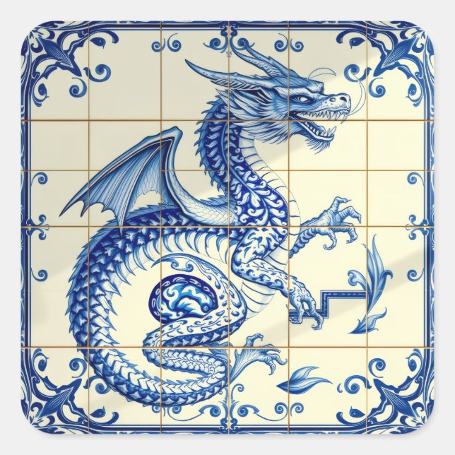 autocollant de dragon serpent saphir (Devant)