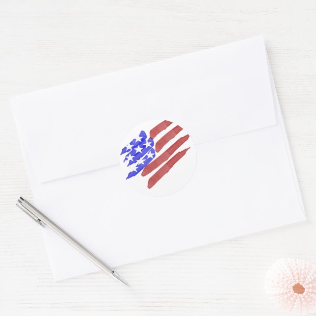 Autocollant de drapeau américain rouge blanc bleu  (Enveloppe)