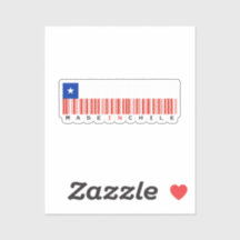 Autocollant de drapeau de code-barres Made in Chil
