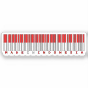 Autocollant de drapeau de code-barres Made in Indo