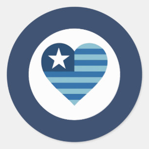 Autocollant de drapeau de cœur de la fine ligne bl