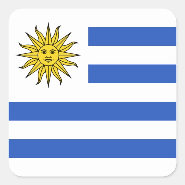 Autocollant de drapeau de l'Uruguay (Devant)