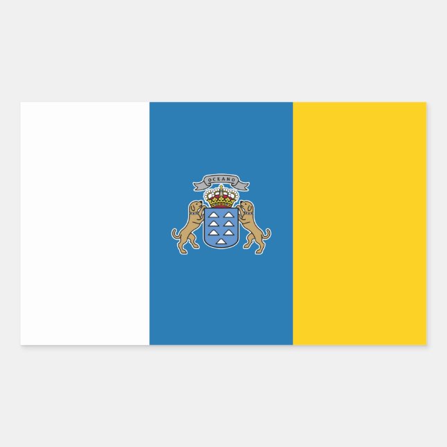 Autocollant de drapeau d'îles de Canary* (Devant)