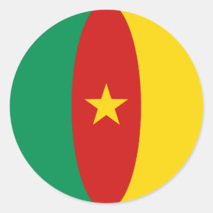 Autocollant de drapeau du Cameroun Fisheye