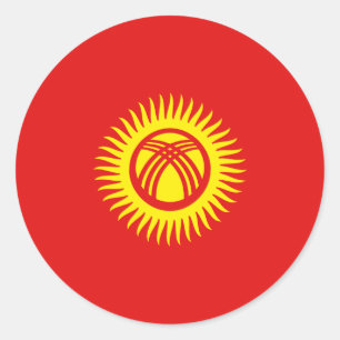 Autocollant de drapeau du Kirghizistan Fisheye