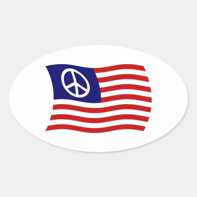 Autocollant de drapeau du signe de paix américain (Devant)