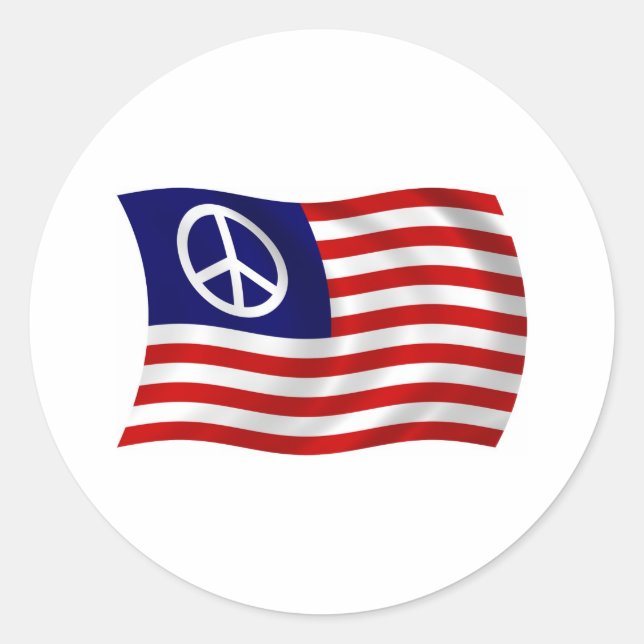 Autocollant de drapeau du signe de paix américain (Devant)