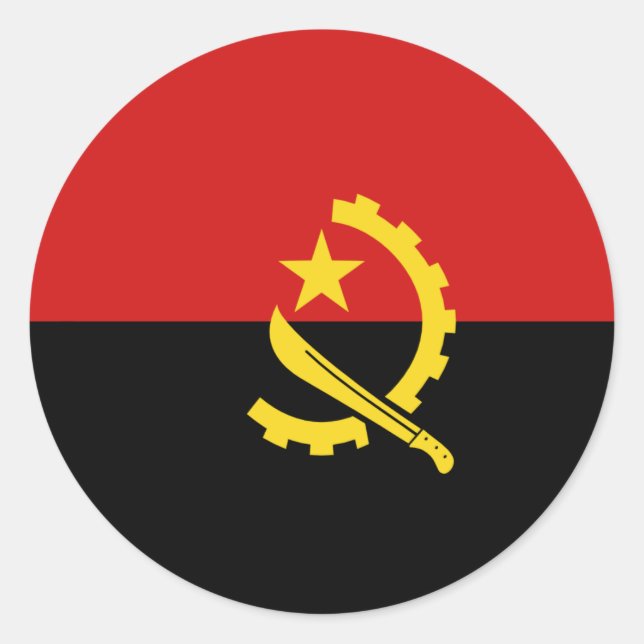 Autocollant de drapeau Fisheye d'Angola (Devant)