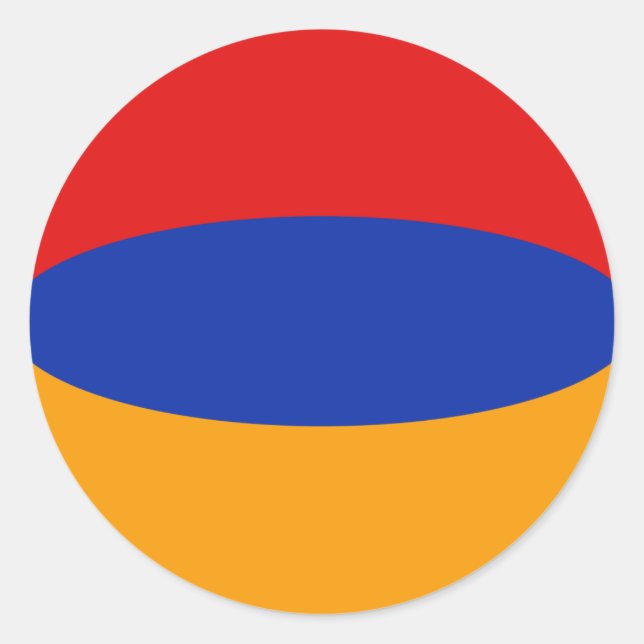 Autocollant de drapeau fisheye d'Arménie (Devant)