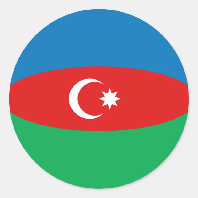 Autocollant de drapeau fisheye d'Azerbaïdjan (Devant)