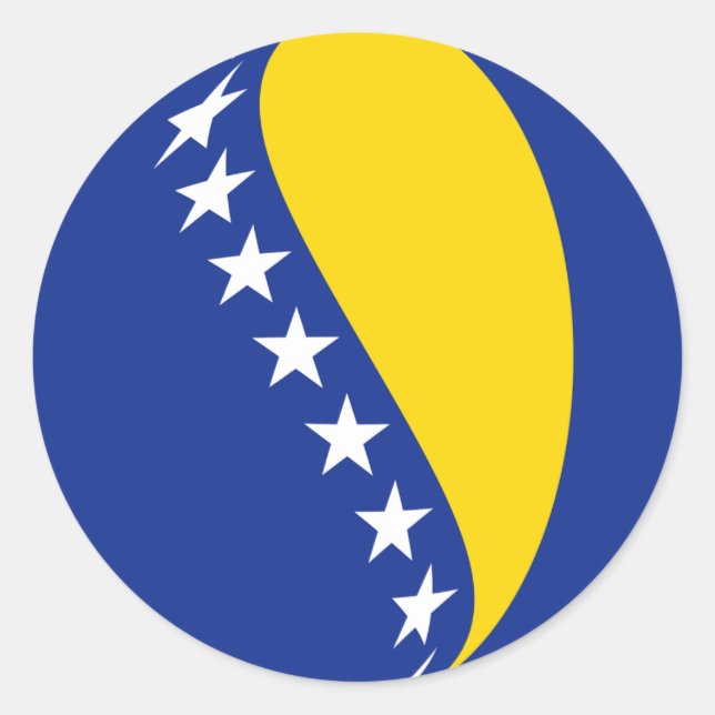 Autocollant de drapeau fisheye de Bosnie-Herzégovi (Devant)