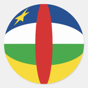Autocollant de drapeau fisheye de Centrafrique