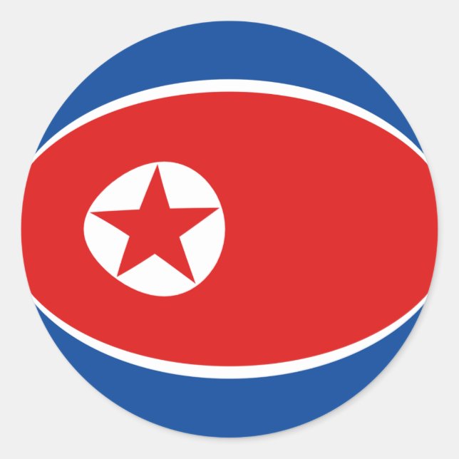 Autocollant de drapeau FishEye de Corée du Nord (Devant)