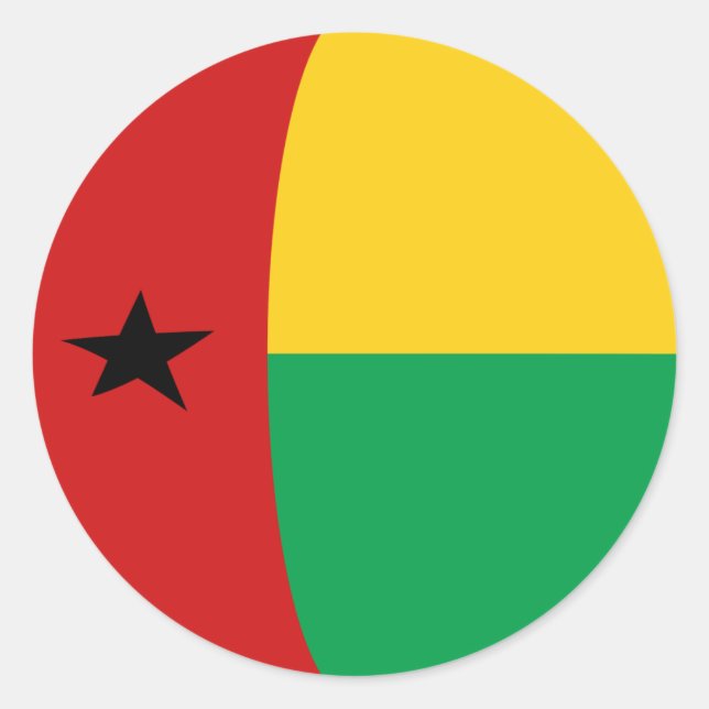 Autocollant de drapeau fisheye de Guinée-Bissau (Devant)