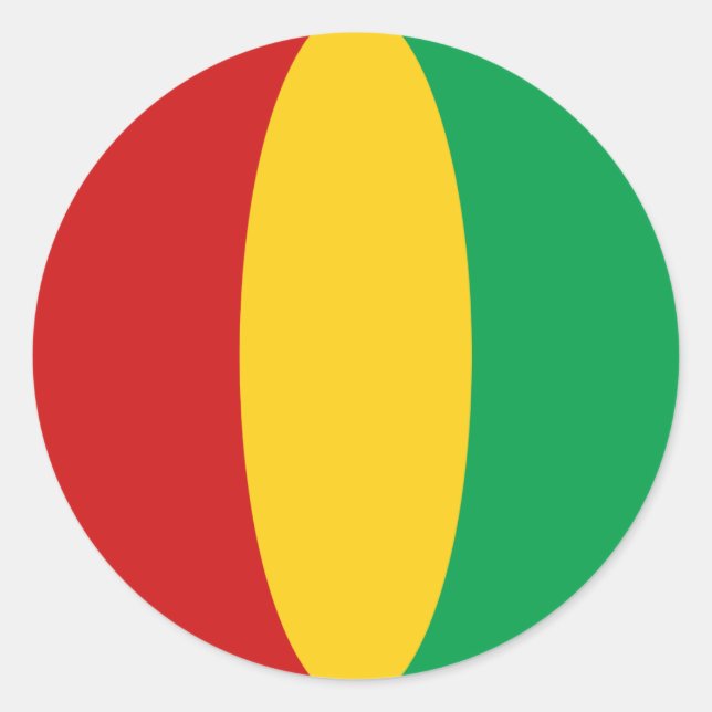 Autocollant de drapeau fisheye de Guinée-Conakry (Devant)