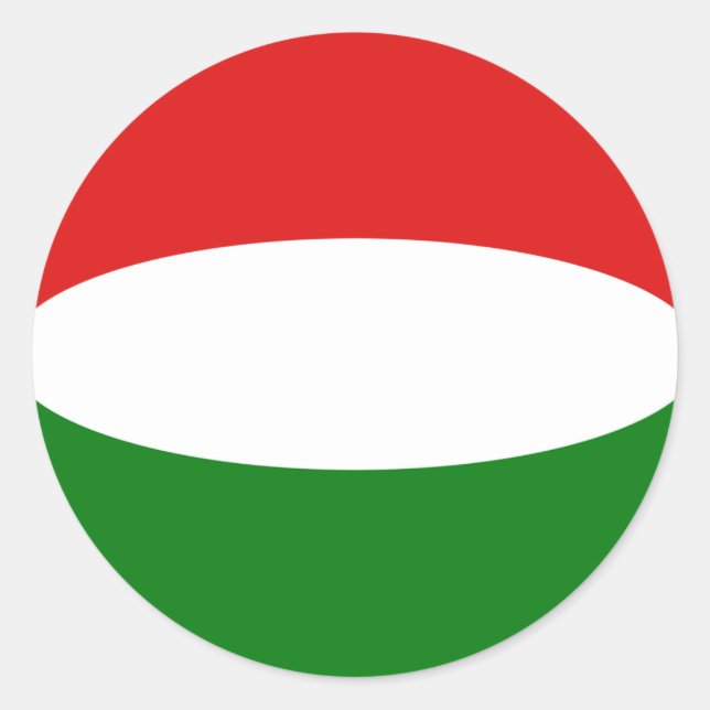 Autocollant de drapeau fisheye de Hongrie (Devant)