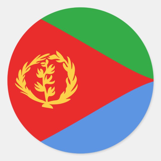 Autocollant de drapeau fisheye de l'Érythrée (Devant)