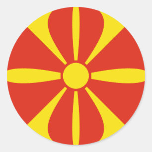 Autocollant de drapeau fisheye de Macédoine du Nor